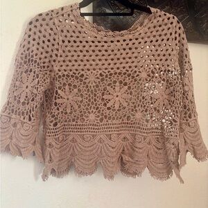 Daytrip Tan Cropped Boxy Blouse